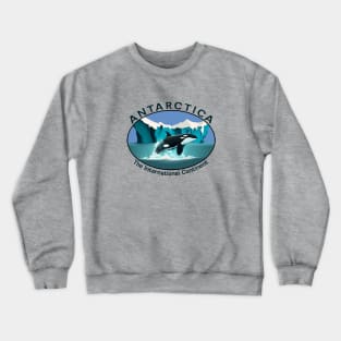 Antarctica Orca Whale and Iceberg Design Crewneck Sweatshirt